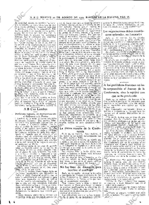 ABC MADRID 20-08-1935 página 16