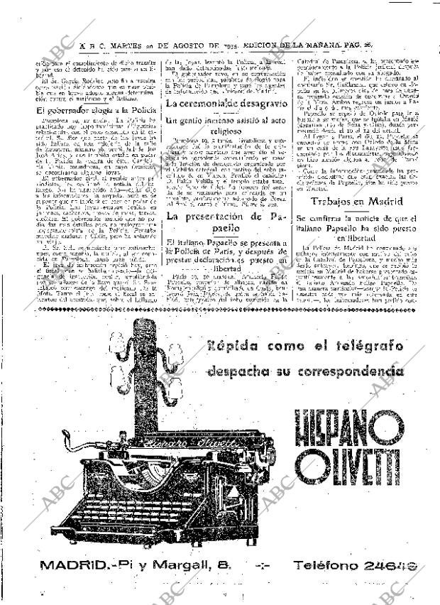 ABC MADRID 20-08-1935 página 26