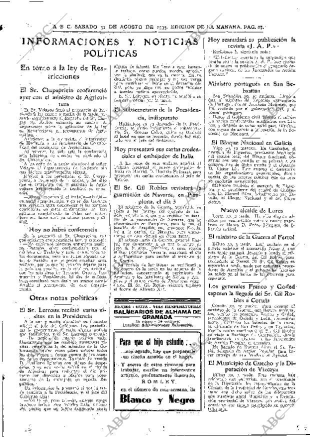 ABC MADRID 31-08-1935 página 27