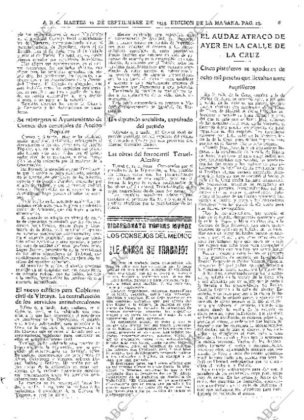 ABC MADRID 10-09-1935 página 25