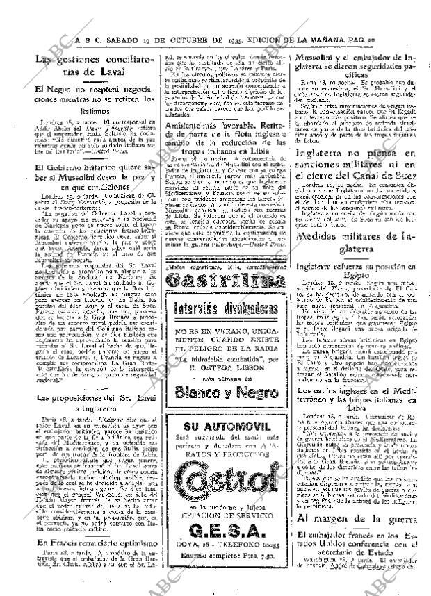 ABC MADRID 19-10-1935 página 20