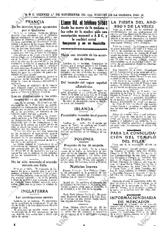 ABC MADRID 01-11-1935 página 36