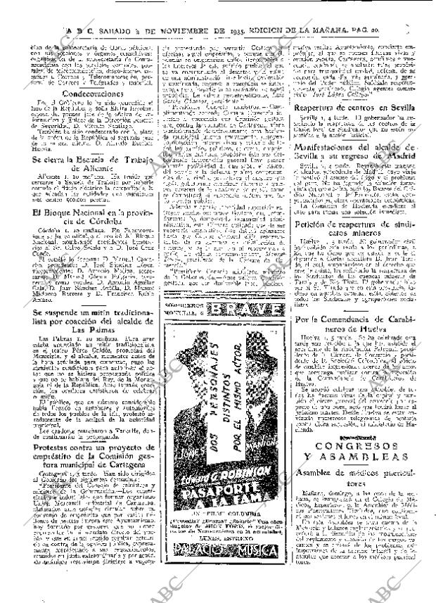 ABC MADRID 02-11-1935 página 20