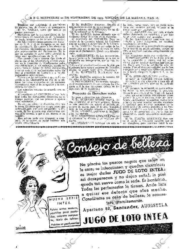 ABC MADRID 20-11-1935 página 26