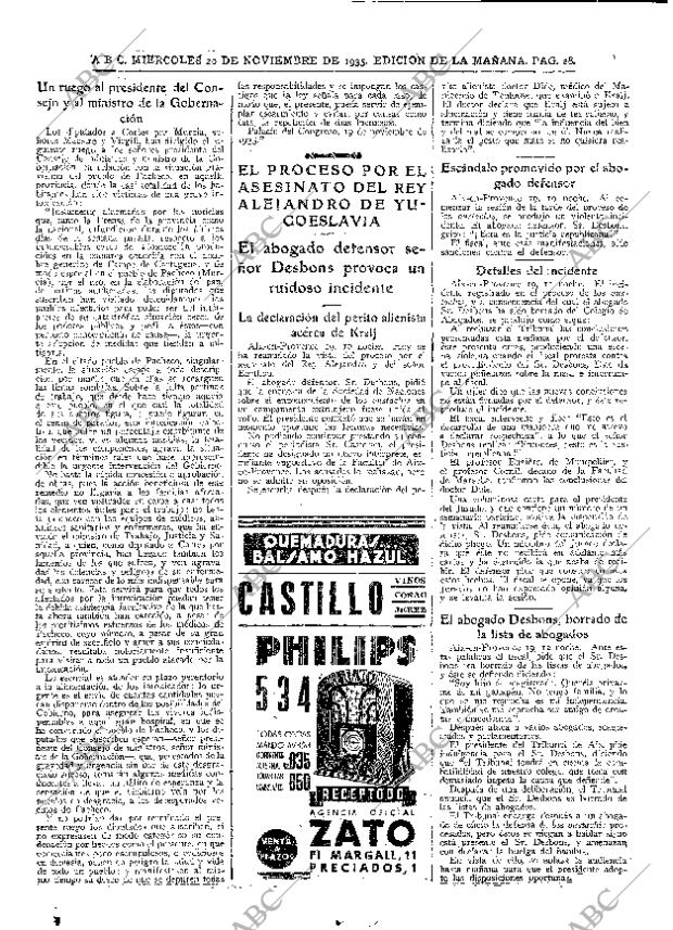 ABC MADRID 20-11-1935 página 28