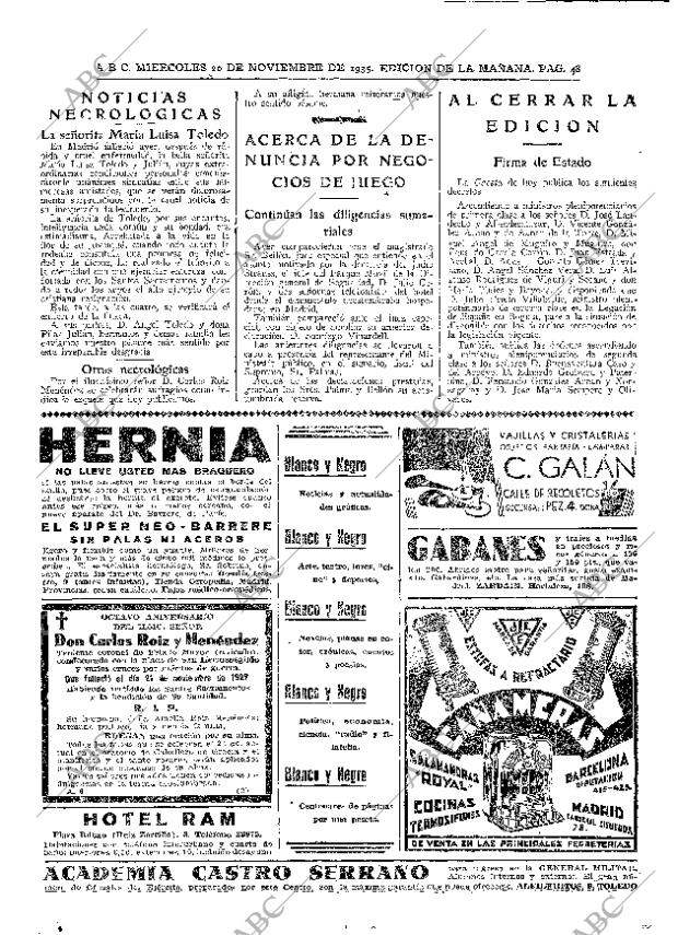 ABC MADRID 20-11-1935 página 48
