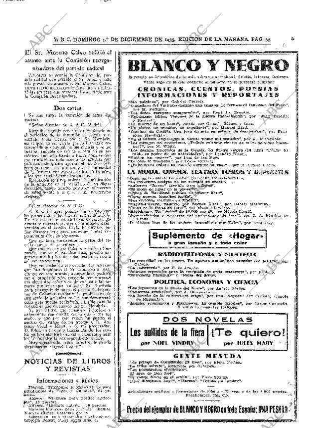 ABC MADRID 01-12-1935 página 33