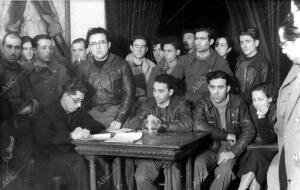 El camarada Carrillo durante la asamblea de Activistas de las Juventudes para...