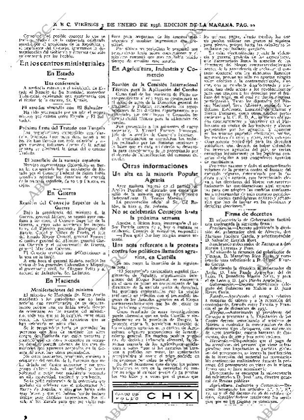 ABC MADRID 03-01-1936 página 20