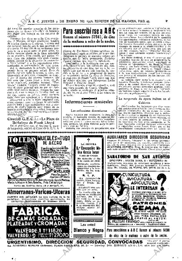 ABC MADRID 09-01-1936 página 45