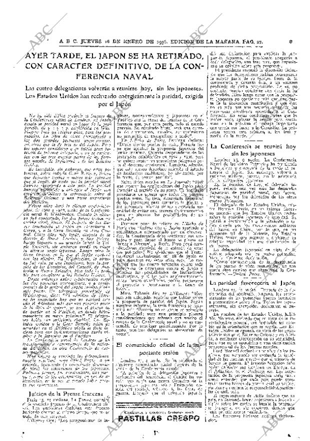 ABC MADRID 16-01-1936 página 27