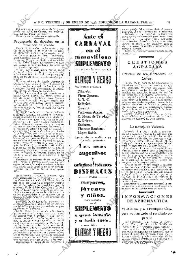 ABC MADRID 17-01-1936 página 22