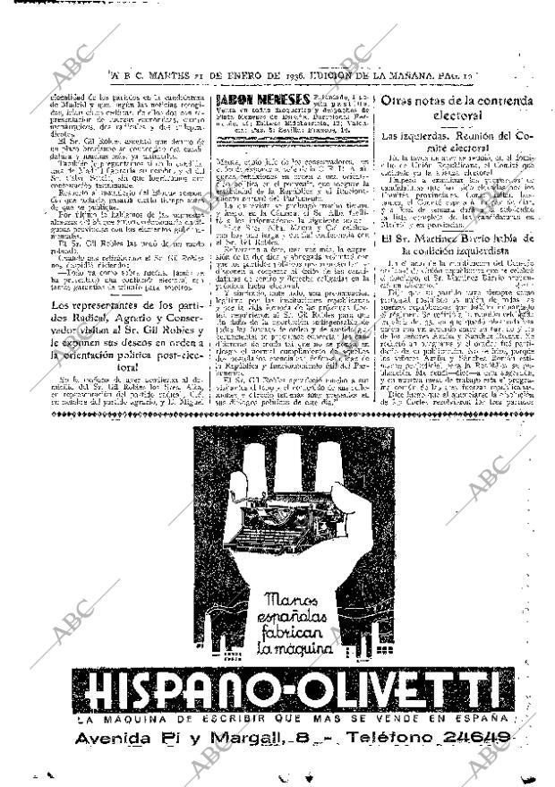 ABC MADRID 21-01-1936 página 16