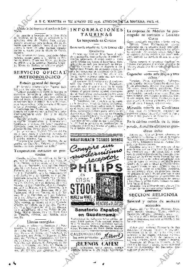 ABC MADRID 21-01-1936 página 18