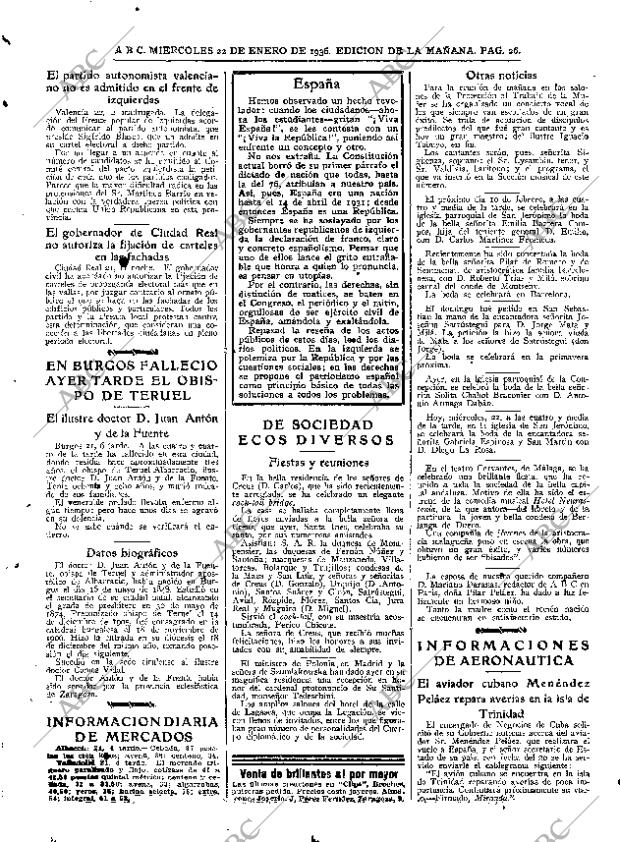 ABC MADRID 22-01-1936 página 26