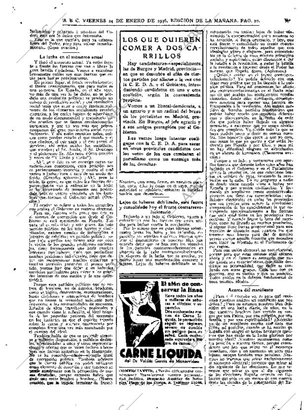 ABC MADRID 24-01-1936 página 20