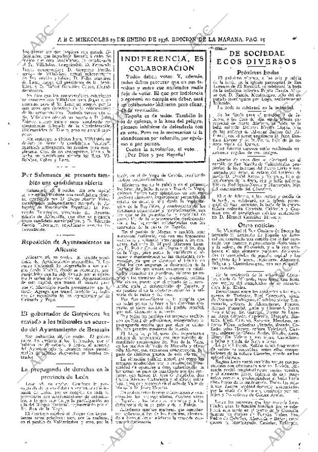 ABC MADRID 29-01-1936 página 25