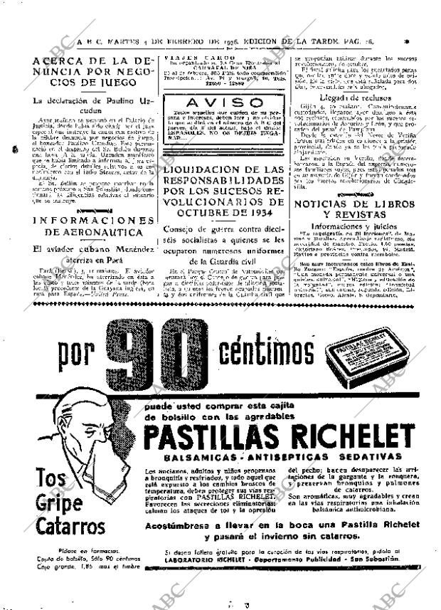 ABC MADRID 04-02-1936 página 16