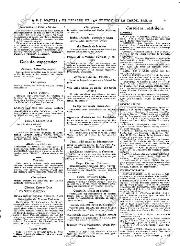 ABC MADRID 04-02-1936 página 40