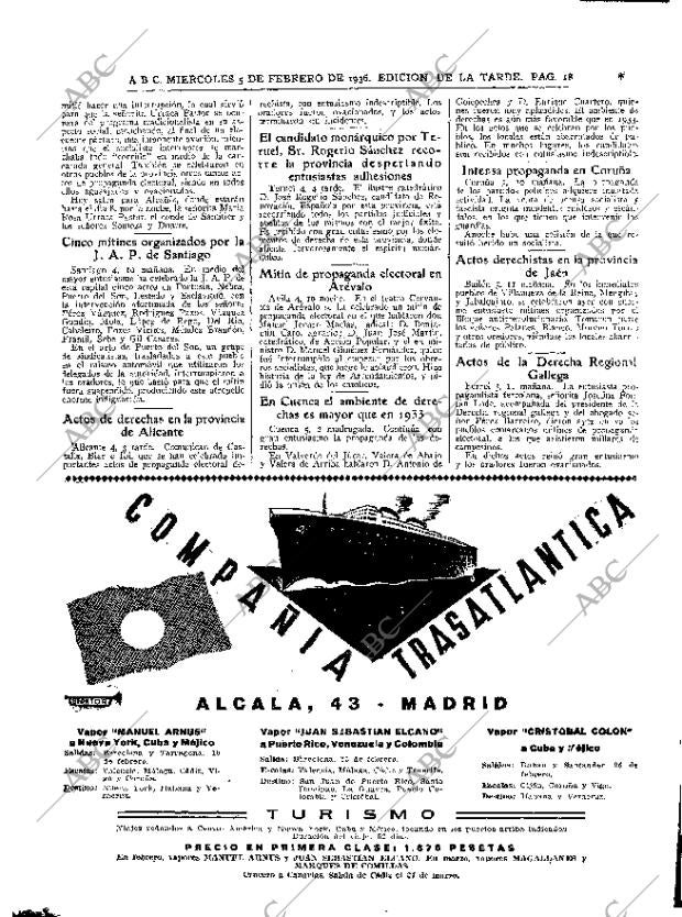 ABC MADRID 05-02-1936 página 18