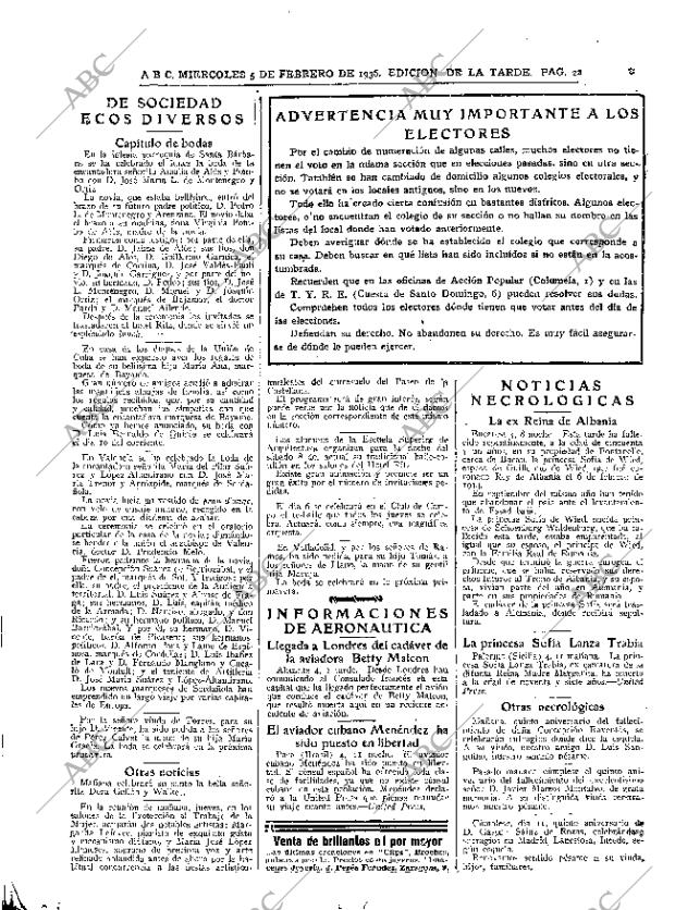 ABC MADRID 05-02-1936 página 22
