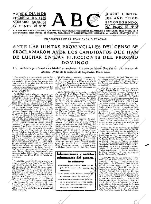 ABC MADRID 10-02-1936 página 15