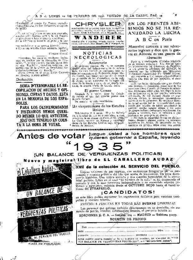 ABC MADRID 10-02-1936 página 34