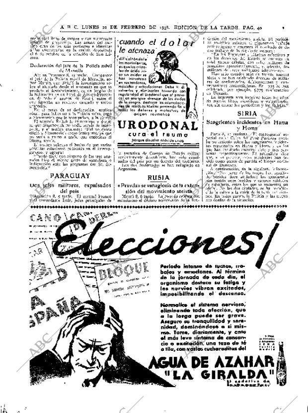 ABC MADRID 10-02-1936 página 40