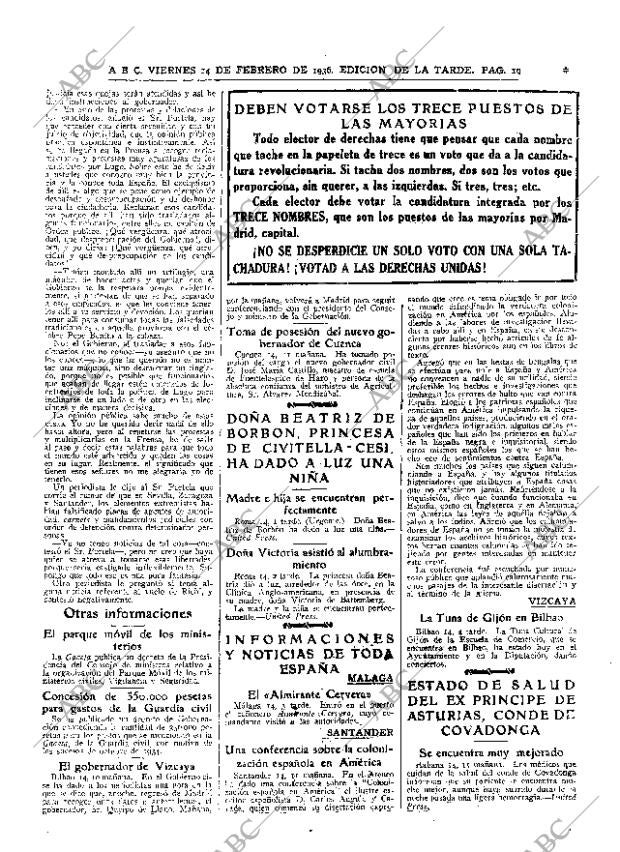 ABC MADRID 14-02-1936 página 19