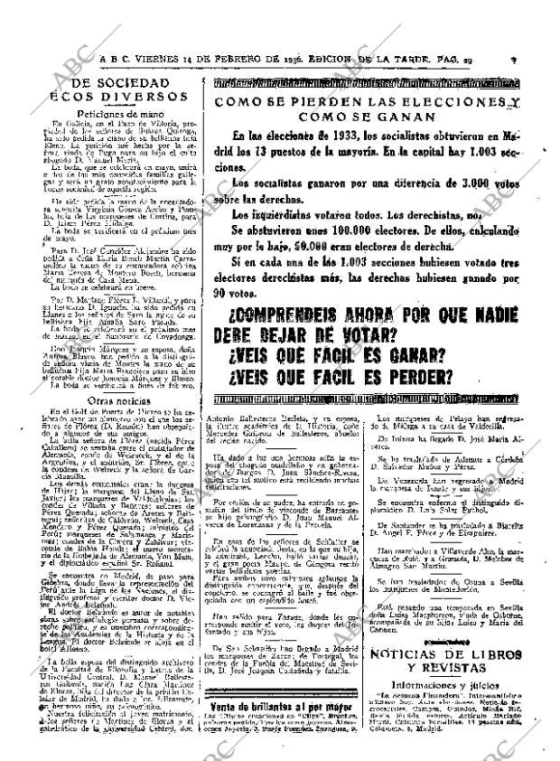 ABC MADRID 14-02-1936 página 29