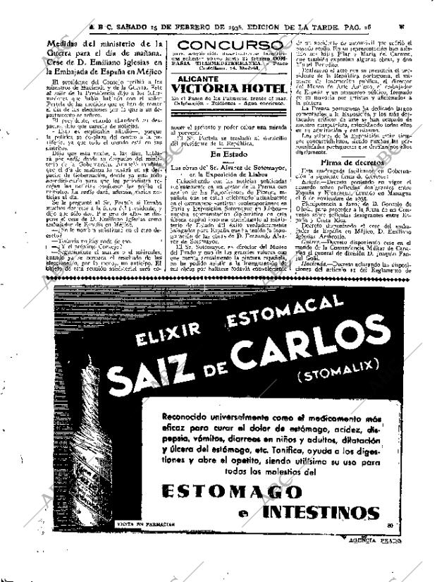 ABC MADRID 15-02-1936 página 22