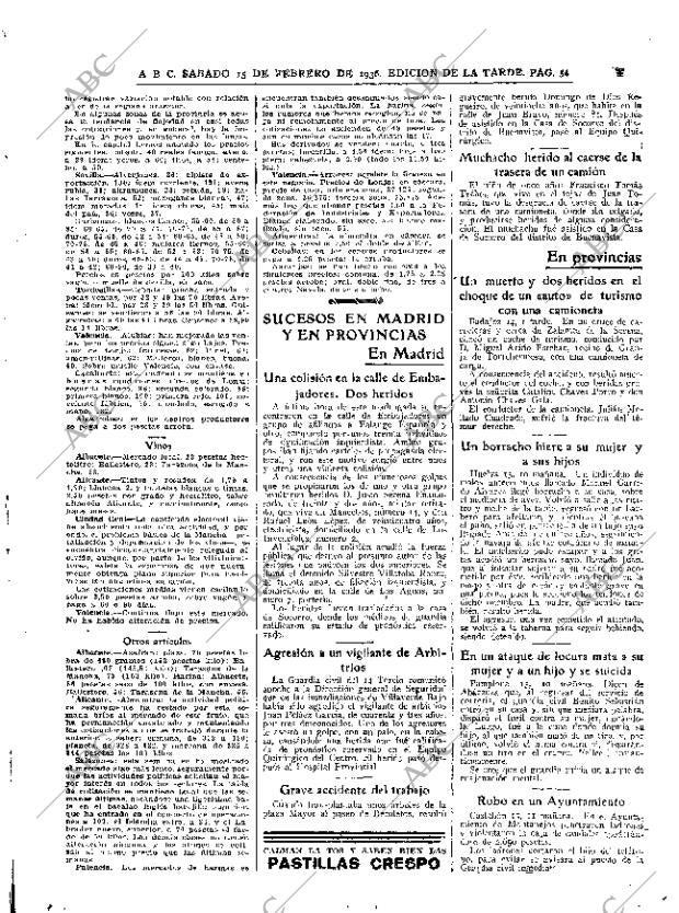 ABC MADRID 15-02-1936 página 50