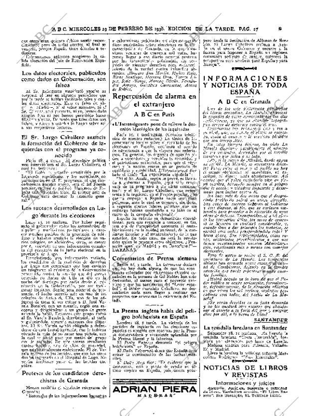 ABC MADRID 19-02-1936 página 27