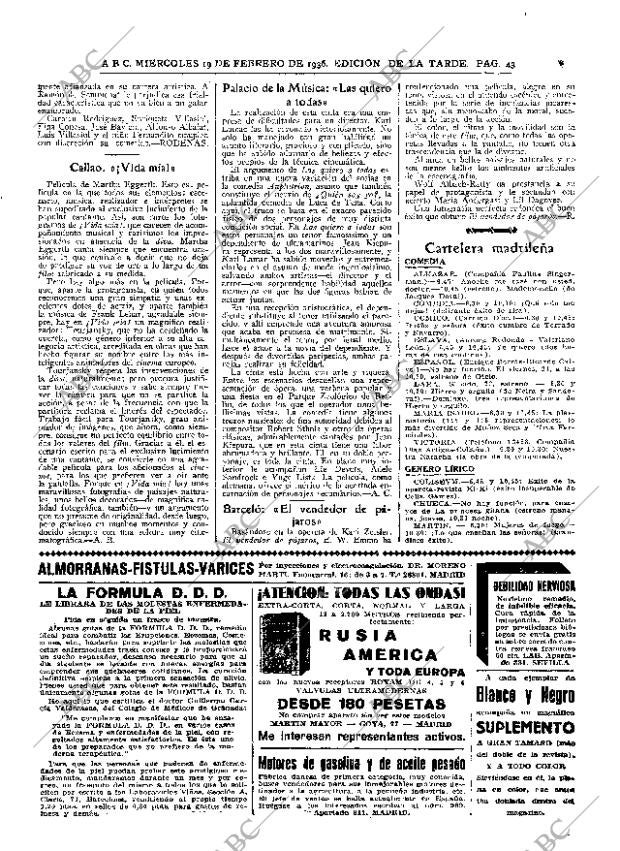 ABC MADRID 19-02-1936 página 43