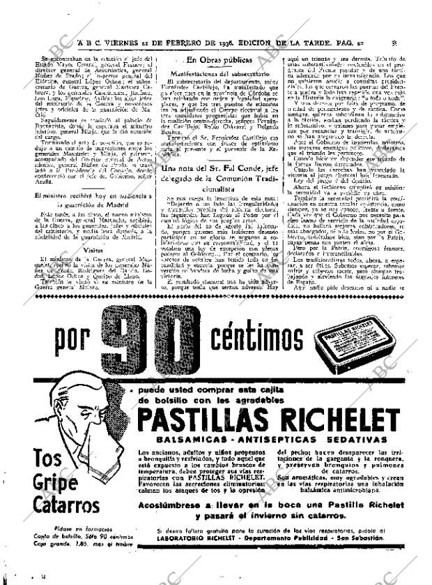 ABC MADRID 21-02-1936 página 22