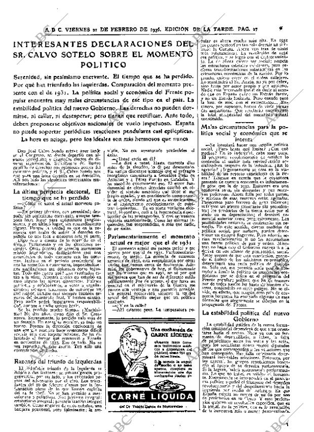 ABC MADRID 21-02-1936 página 27