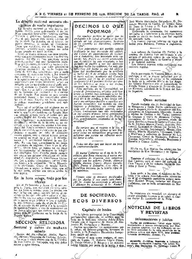 ABC MADRID 21-02-1936 página 28