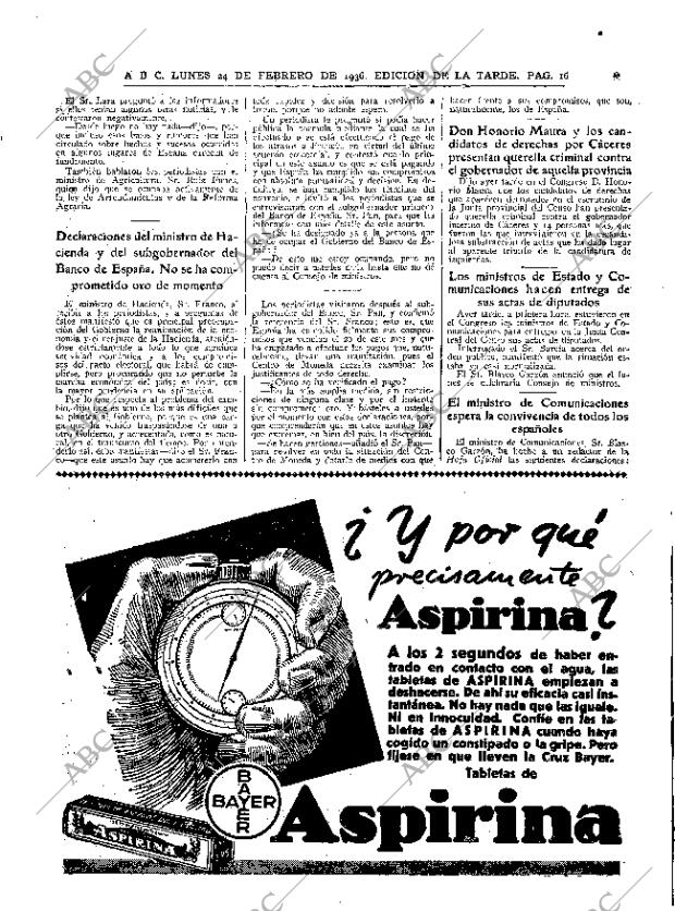 ABC MADRID 24-02-1936 página 16