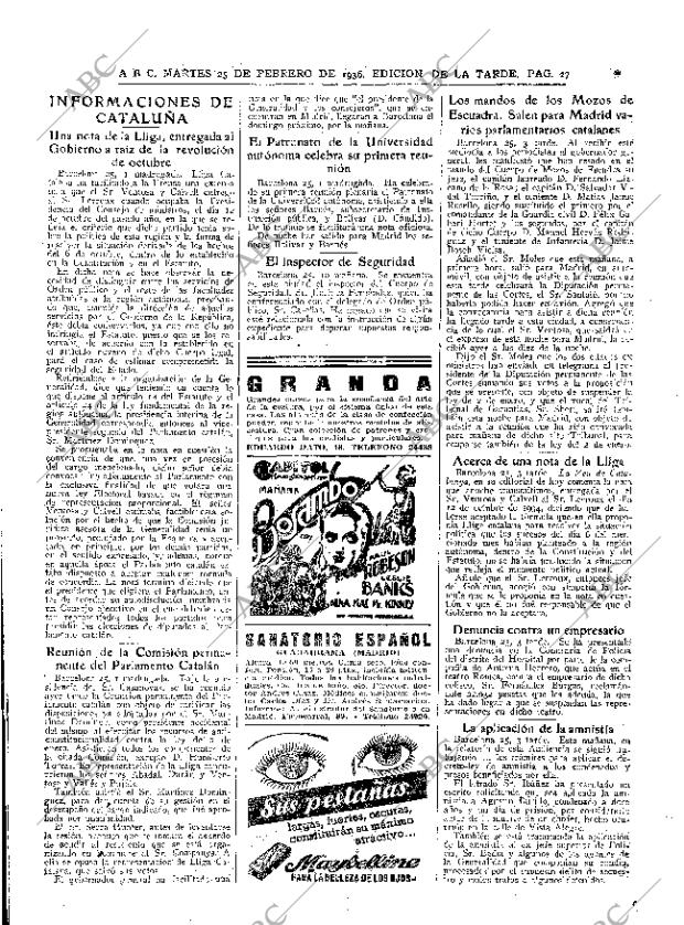 ABC MADRID 25-02-1936 página 27