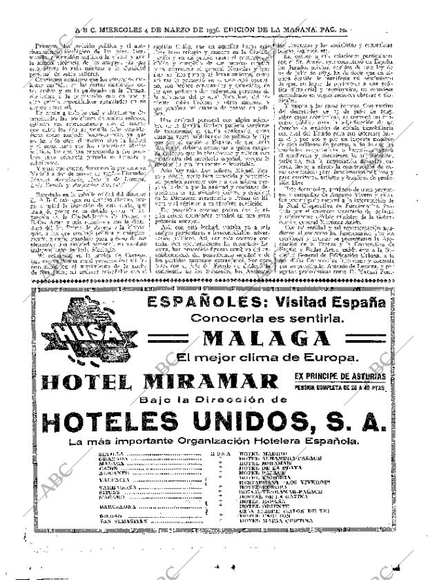 ABC MADRID 04-03-1936 página 20