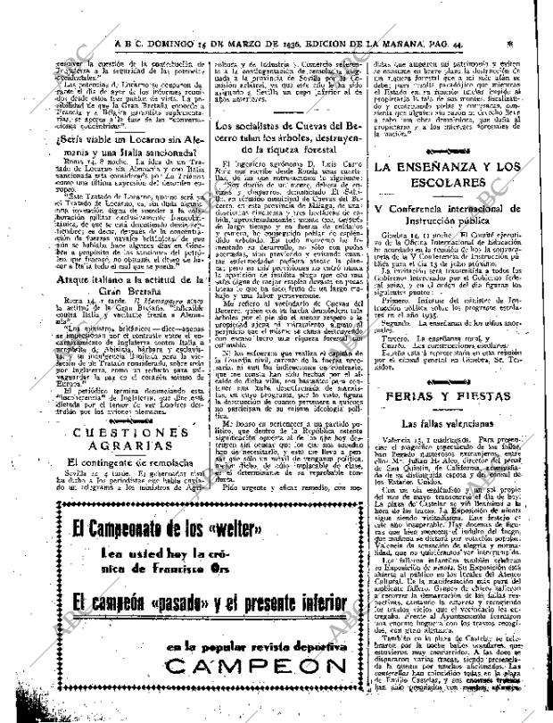 ABC MADRID 15-03-1936 página 44