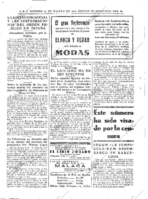 ABC SEVILLA 29-03-1936 página 26