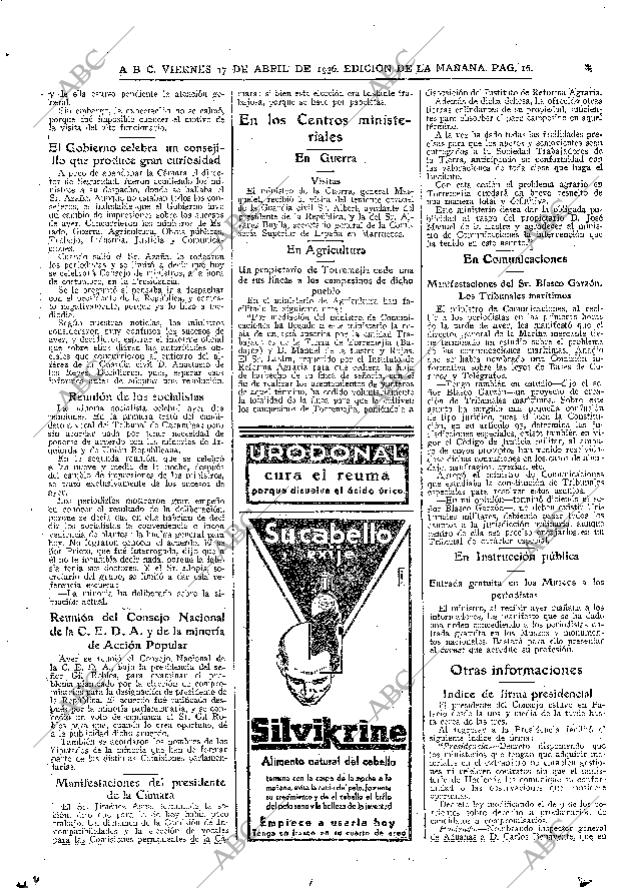 ABC MADRID 17-04-1936 página 16