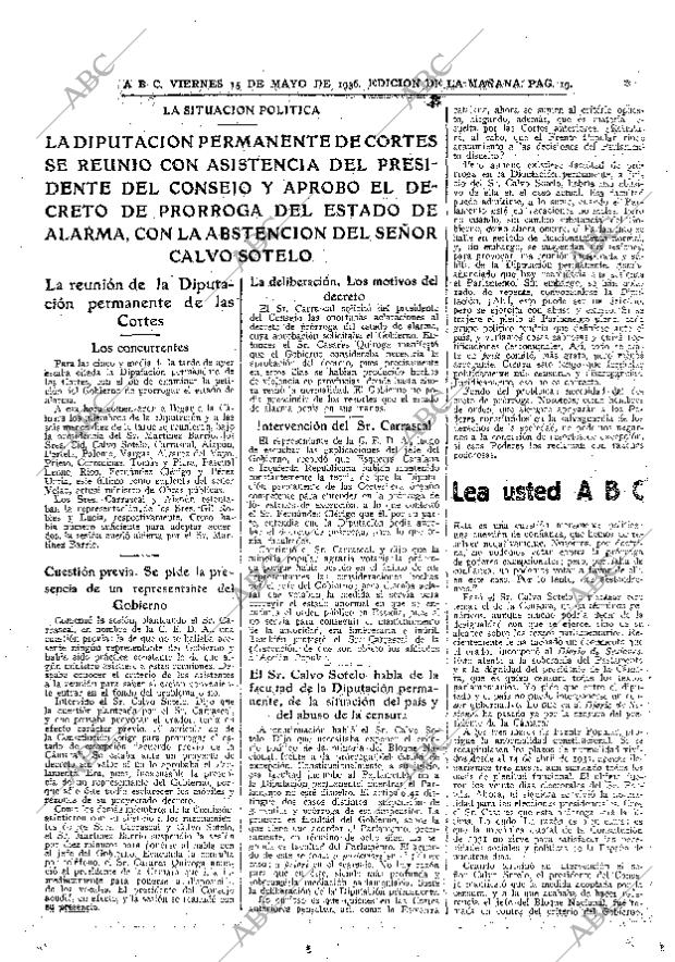 ABC MADRID 15-05-1936 página 19