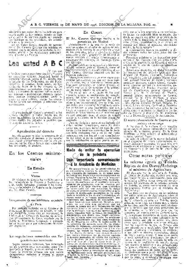 ABC MADRID 15-05-1936 página 20