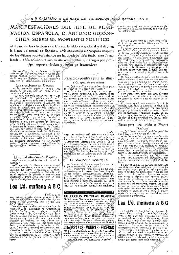 ABC MADRID 16-05-1936 página 19