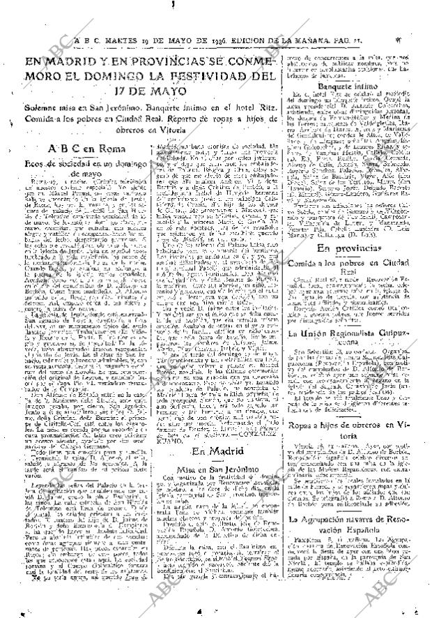 ABC MADRID 19-05-1936 página 21