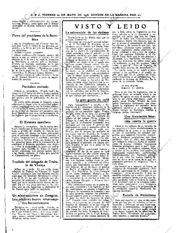 ABC MADRID 22-05-1936 página 21