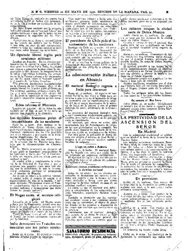 ABC MADRID 22-05-1936 página 31