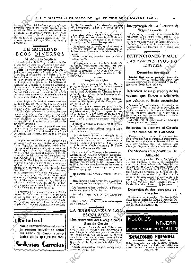 ABC MADRID 26-05-1936 página 18